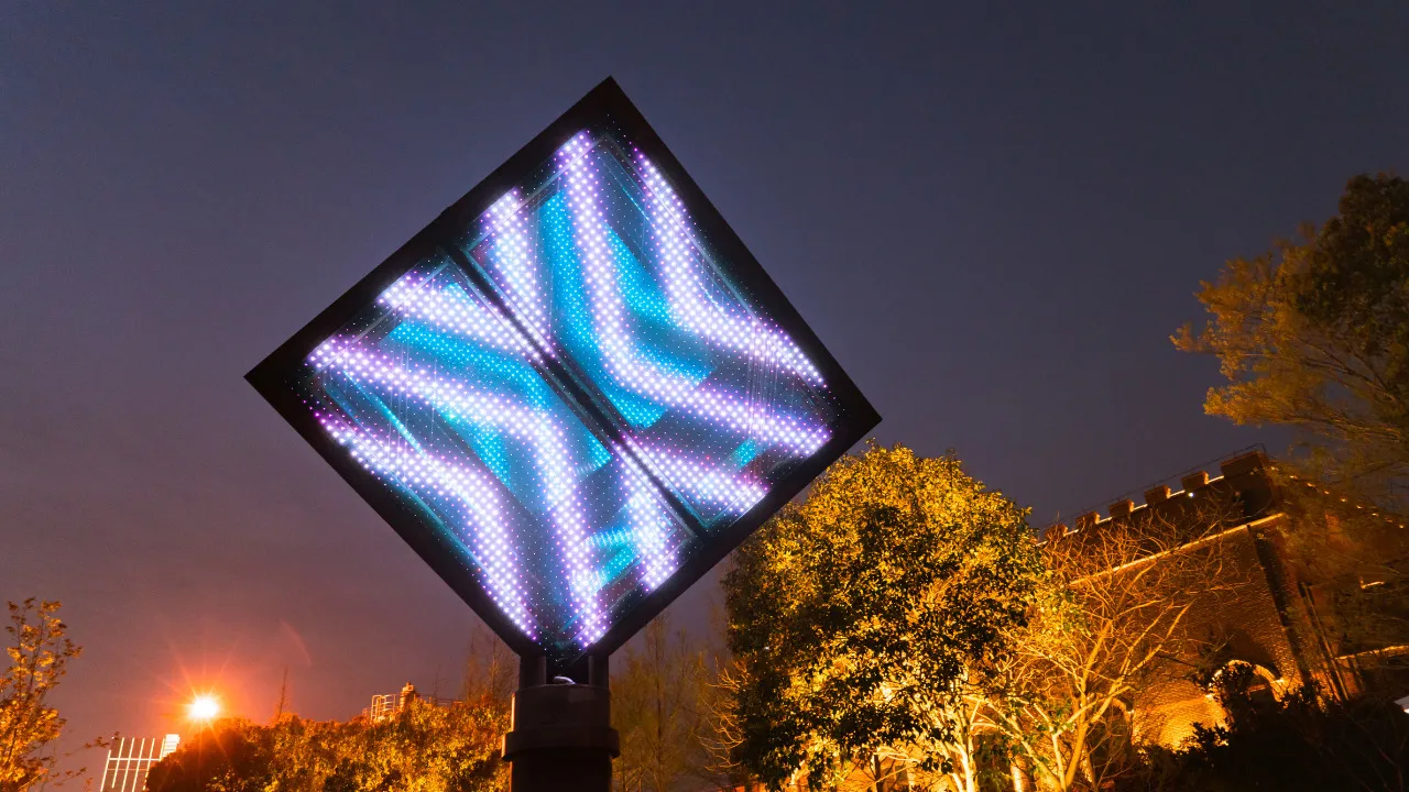 Een sfeerfoto van een LED-board.